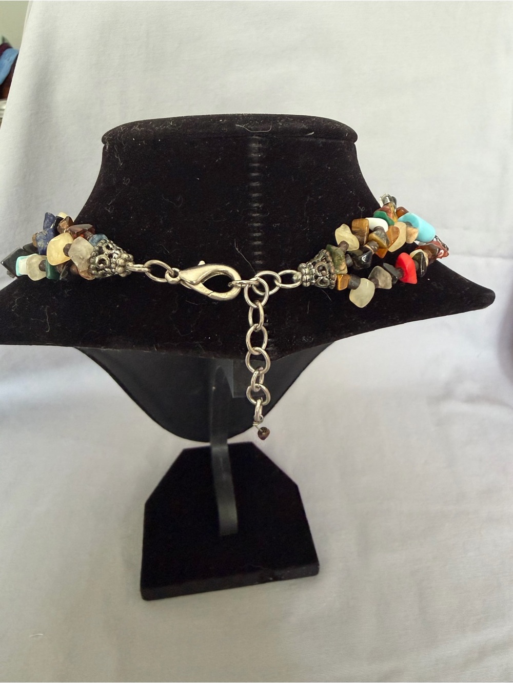 Coldwater Creek Vintage Gemstone Chip Multi-Strand Statement Boho Necklace - Picture 4 of 5